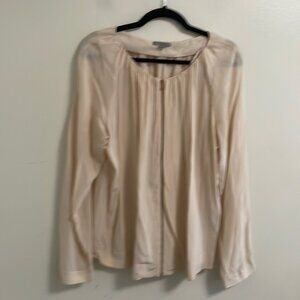 Cos women’s 100% silk zip up shirt blouse nude cream size 14